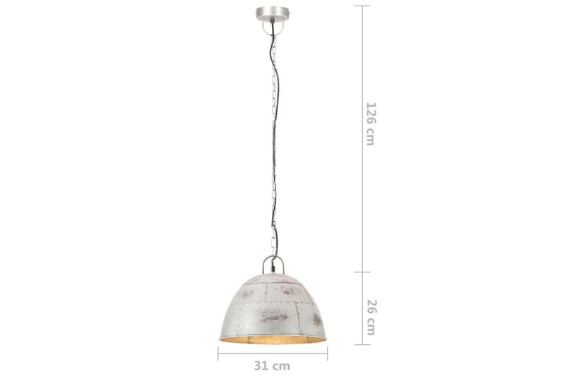 Teollistyylinen riippuvalaisin 25 W hopea pyöreä 31 cm E27 - Hopea - Valaistus - Sisävalaistus & lamput - Keittiövalaisin - Kattovalaisin keittiö