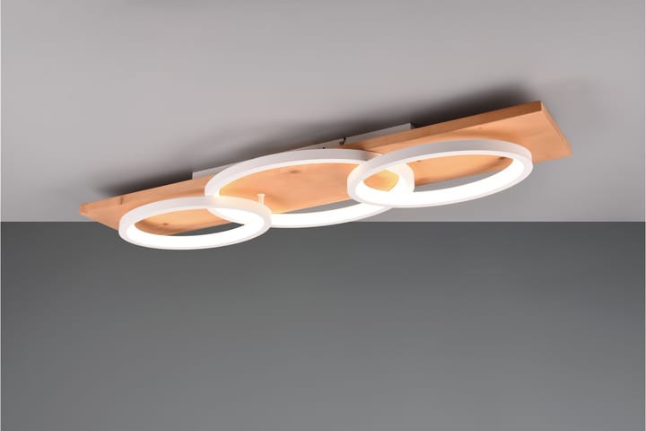 LED-Kattovalaisin Barca 3-os Mattavalkoinen/Puu - TRIO - Tiffanylamppu - Olohuoneen valaisin - Plafondit - Kattovalaisin