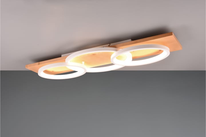 LED-Kattovalaisin Barca 3-os Mattavalkoinen/Puu - TRIO - Tiffanylamppu - Olohuoneen valaisin - Plafondit - Kattovalaisin