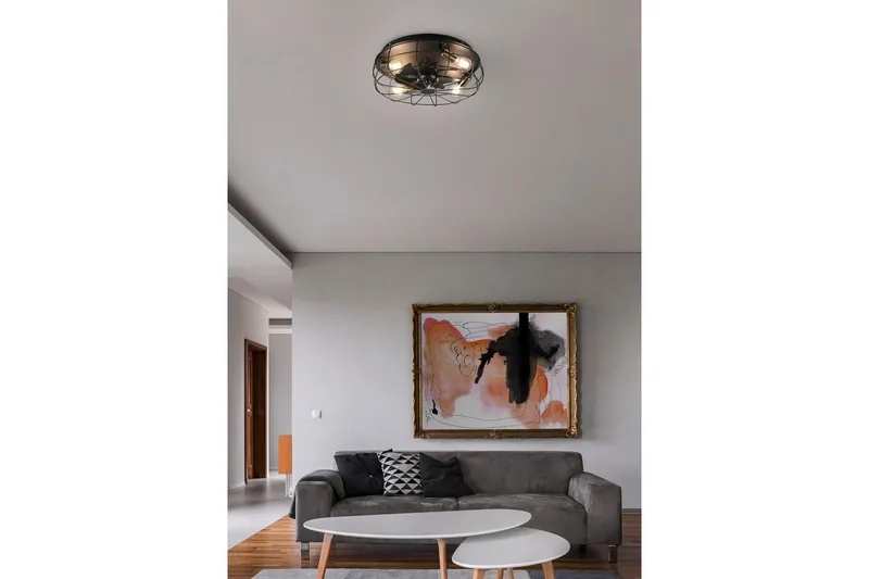 Ventilator TRIO Trondheim Mattamusta - Mattamusta - Valaistus - Sisävalaistus & lamput - Erikoisvalaisin - Tiffanylamppu