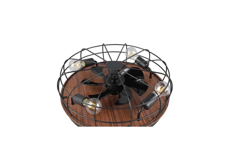 Ventilator TRIO Trondheim Mattamusta/puu - Mattamusta/puu - Valaistus - Sisävalaistus & lamput - Erikoisvalaisin - Tiffanylamppu