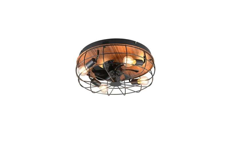 Ventilator TRIO Trondheim Mattamusta/puu - Mattamusta/puu - Valaistus - Sisävalaistus & lamput - Erikoisvalaisin - Tiffanylamppu
