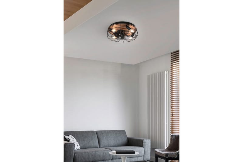 Ventilator TRIO Trondheim Mattamusta/puu - Mattamusta/puu - Valaistus - Sisävalaistus & lamput - Erikoisvalaisin - Tiffanylamppu