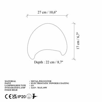 Vyrel seinävalaisin 27 cm - Valaistus - Sisävalaistus & lamput - Seinävalaisimet - Seinäplafondi