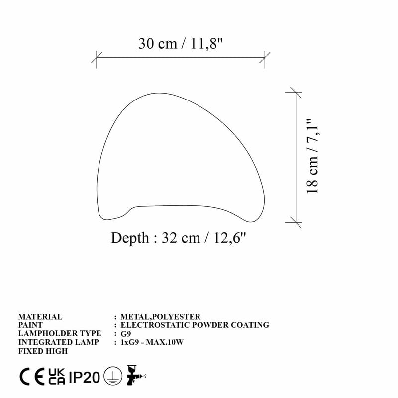 Vyrel seinävalaisin 30 cm - Valaistus - Sisävalaistus & lamput - Erikoisvalaisin - Riisipaperivalaisin