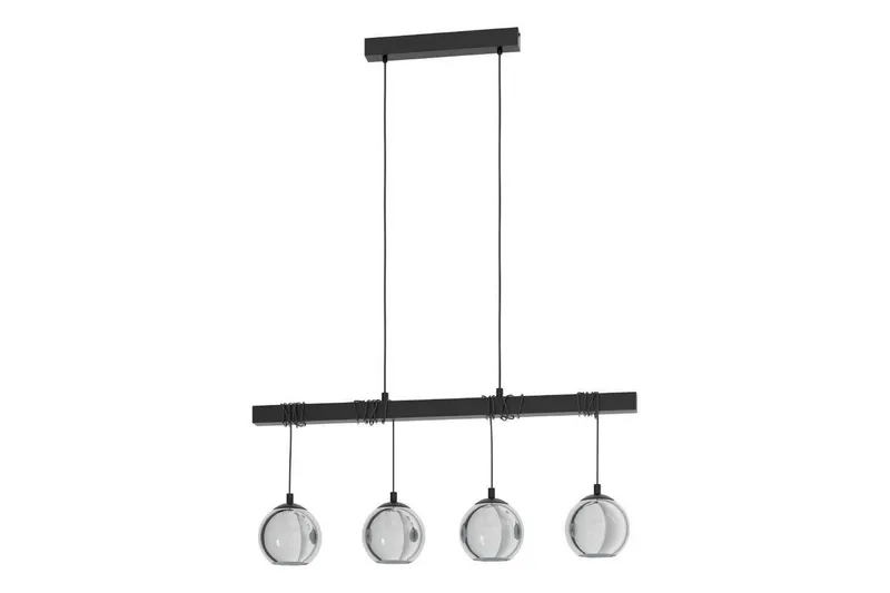 Kattopendel Eglo Argallo Musta/Läpinäkyvä, 4 Lamppua, undefined
