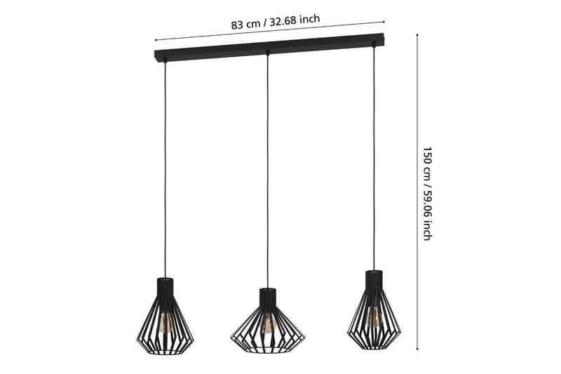 Kattopendel Eglo Basidano musta, 3 lamppua - Valaistus - Sisävalaistus & lamput - Ikkunavalaisimet - Ikkunavalaisin riippuva