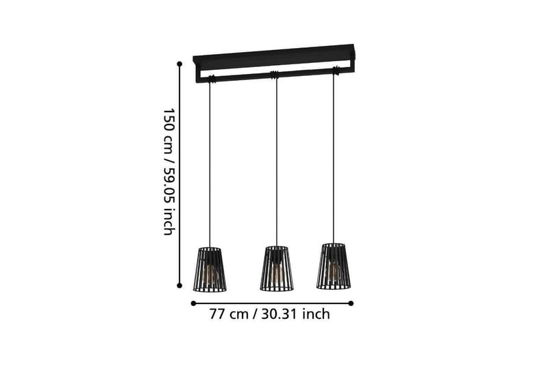 Kattopendel Eglo Bogota Musta 3 Lampulla - Valaistus - Sisävalaistus & lamput - Ikkunavalaisimet - Ikkunavalaisin riippuva