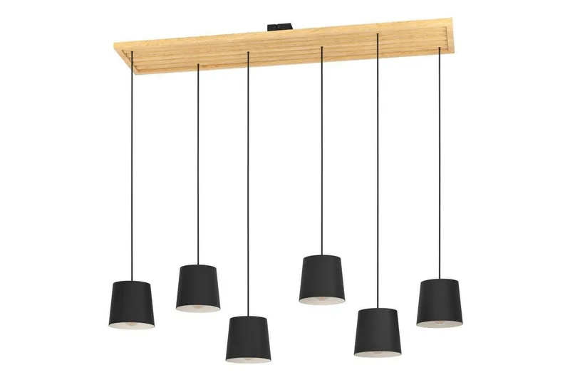 Kattopendel Eglo Camarioca Musta/Puu 5-Lamppuinen, undefined