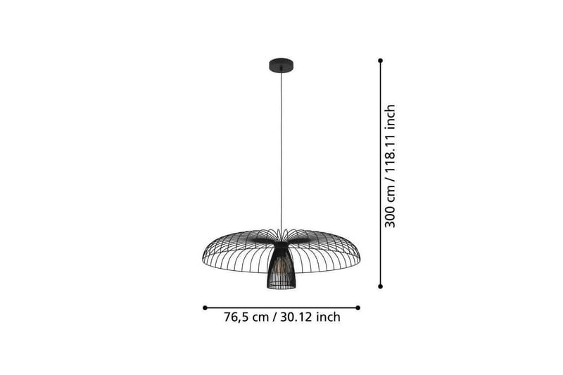Kattopendel Eglo Champerico Musta - Valaistus - Sisävalaistus & lamput - Ikkunavalaisimet - Ikkunavalaisin riippuva