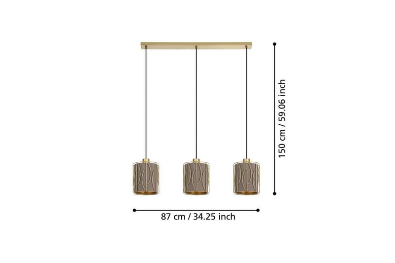 Kattopendel Eglo Corojal Cappuccino/Messinki, jossa 3 Lamppua - Valaistus - Sisävalaistus & lamput - Ikkunavalaisimet - Ikkunavalaisin riippuva