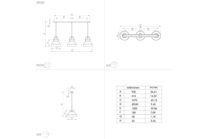 Kattopendel Eglo Estepona Harmaa 3 Lampulla - Valaistus - Sisävalaistus & lamput - Ikkunavalaisimet - Ikkunavalaisin riippuva