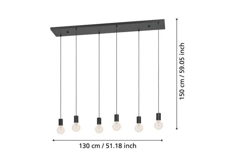Kattopendel Eglo Huebro Musta, 6 Lamppua - Valaistus - Sisävalaistus & lamput - Ikkunavalaisimet - Ikkunavalaisin riippuva