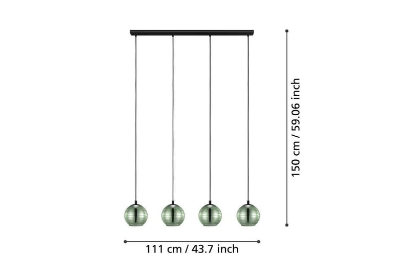 Kattopendel Eglo Lemorieta Musta/Kultainen 4 Lamppua - Valaistus - Sisävalaistus & lamput - Ikkunavalaisimet - Ikkunavalaisin riippuva