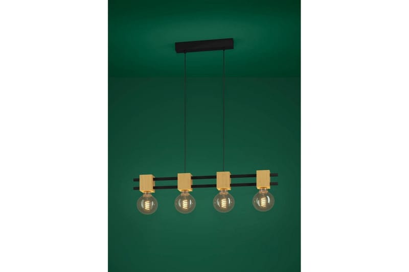 Kattopendel Eglo Levantara Musta/Puu neljällä lampulla - Valaistus - Sisävalaistus & lamput - Ikkunavalaisimet - Ikkunavalaisin riippuva