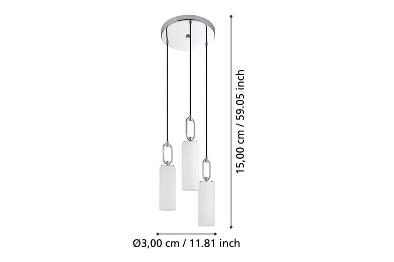 Kattopendel Eglo Majana Opaalinvalkoinen/Kromi Kolmella Lampulla - Valaistus - Sisävalaistus & lamput - Ikkunavalaisimet - Ikkunavalaisin riippuva