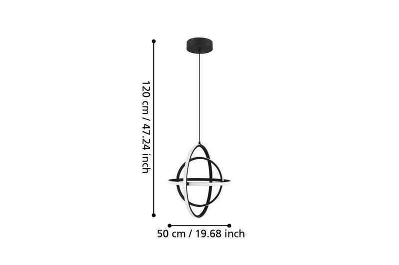 Kattopendel Eglo Retornio Musta/Valkoinen 50 cm - 50 cm - Valaistus - Sisävalaistus & lamput - Ikkunavalaisimet - Ikkunavalaisin riippuva