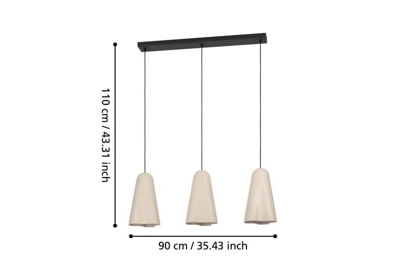 Kattopendel Eglo Tolleric Hiekka/Musta, 3 Lamppua - Valaistus - Sisävalaistus & lamput - Ikkunavalaisimet - Ikkunavalaisin riippuva
