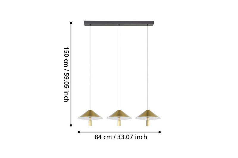 Kattopendel Eglo Paraguay Messinki, jossa 3 Lamppua - Valaistus - Sisävalaistus & lamput - Ikkunavalaisimet - Ikkunavalaisin riippuva