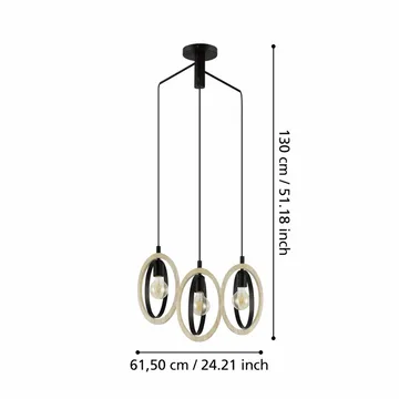 Kattovalaisin Basildon - 61,5 cm - Valaistus - Sisävalaistus & lamput - Ikkunavalaisimet - Ikkunavalaisin riippuva