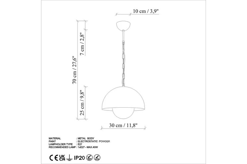 Kattovalaisin Brena Yksi Kanta Oranssi - Oranssi - Valaistus - Sisävalaistus & lamput - Ikkunavalaisimet - Ikkunavalaisin riippuva