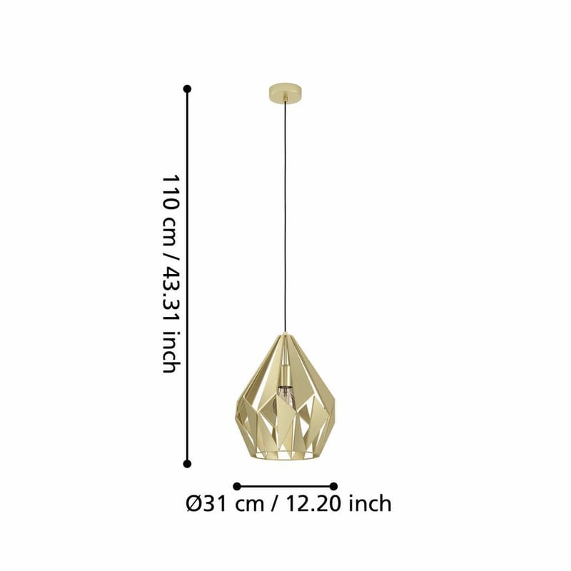 Kattovalaisin Carlton - Kulta - Valaistus - Sisävalaistus & lamput - Ikkunavalaisimet - Ikkunavalaisin riippuva