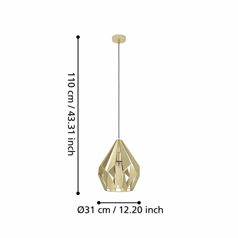 Kattovalaisin Carlton - Kulta - Valaistus - Sisävalaistus & lamput - Ikkunavalaisimet - Ikkunavalaisin riippuva