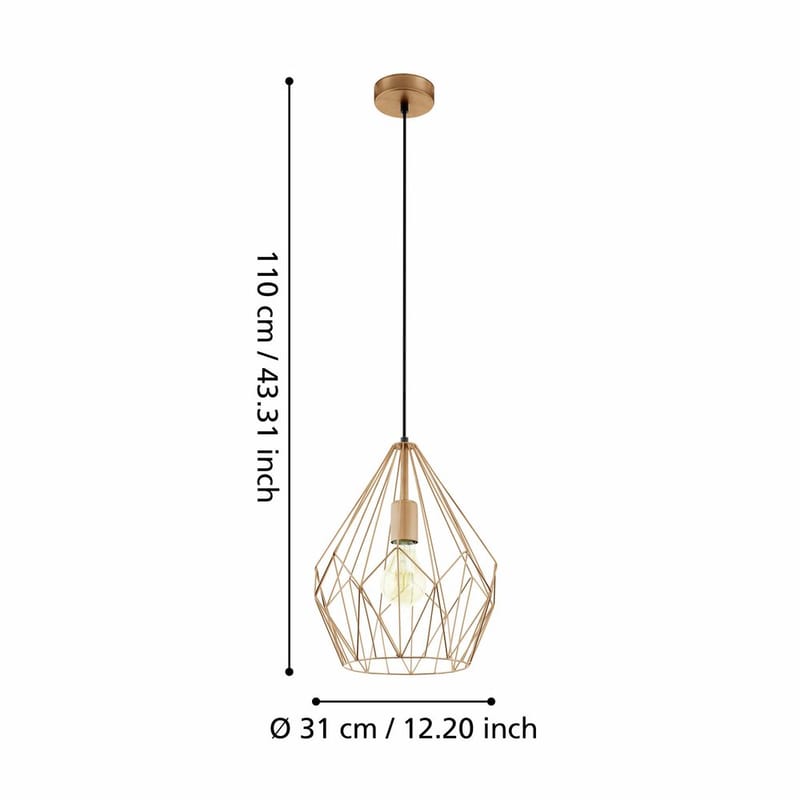 Kattovalaisin Carlton - Kupari - Valaistus - Sisävalaistus & lamput - Ikkunavalaisimet - Ikkunavalaisin riippuva