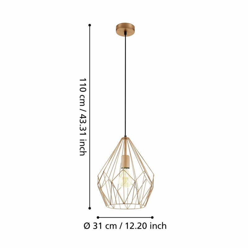 Kattovalaisin Carlton - Kupari - Valaistus - Sisävalaistus & lamput - Ikkunavalaisimet - Ikkunavalaisin riippuva