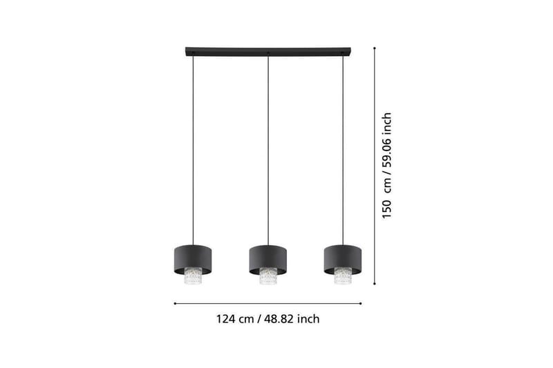 Kattovalaisin Eglo Sapuara Musta Kristalli 3 Lampulla - Valaistus - Sisävalaistus & lamput - Ikkunavalaisimet - Ikkunavalaisin riippuva