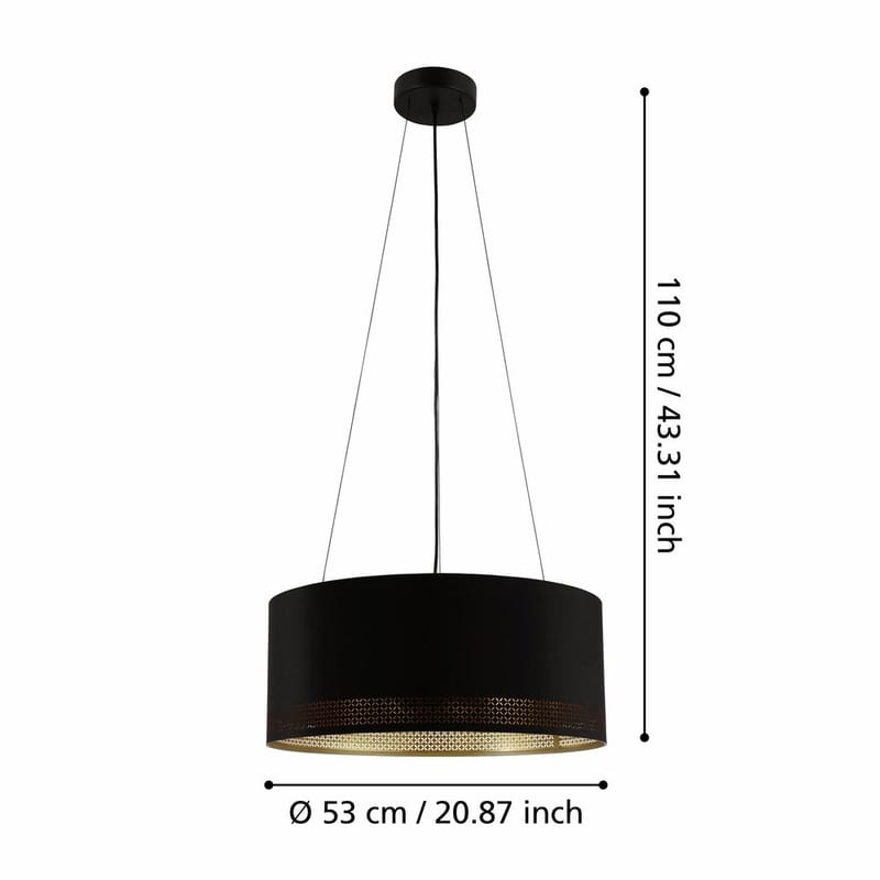 Kattovalaisin Esteperra, jossa on 3 lamppua - 53 cm - Valaistus - Sisävalaistus & lamput - Ikkunavalaisimet - Ikkunavalaisin riippuva