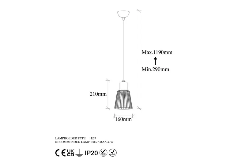 Kattovalaisin Gullistel Musta / Antiikki - Musta/Monivärinen - Valaistus - Sisävalaistus & lamput - Ikkunavalaisimet - Ikkunavalaisin riippuva