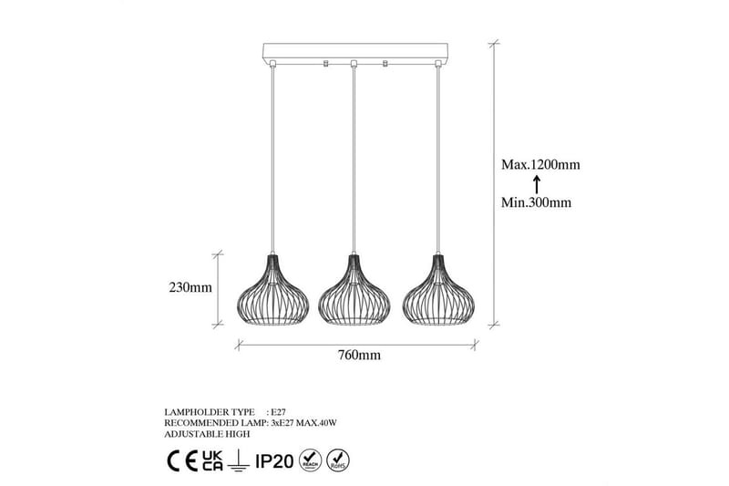 Kattovalaisin Kiron Musta / Antiikkinen Kolmikko - Musta - Valaistus - Sisävalaistus & lamput - Ikkunavalaisimet - Ikkunavalaisin riippuva