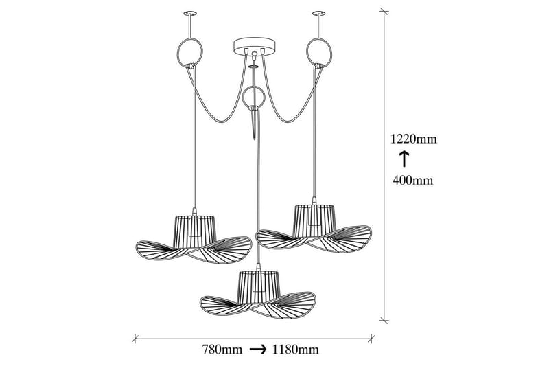 Kattovalaisin Majrula Musta Kolme pistorasiaa - Kolme pistorasiaa - Valaistus - Sisävalaistus & lamput - Ikkunavalaisimet - Ikkunavalaisin riippuva