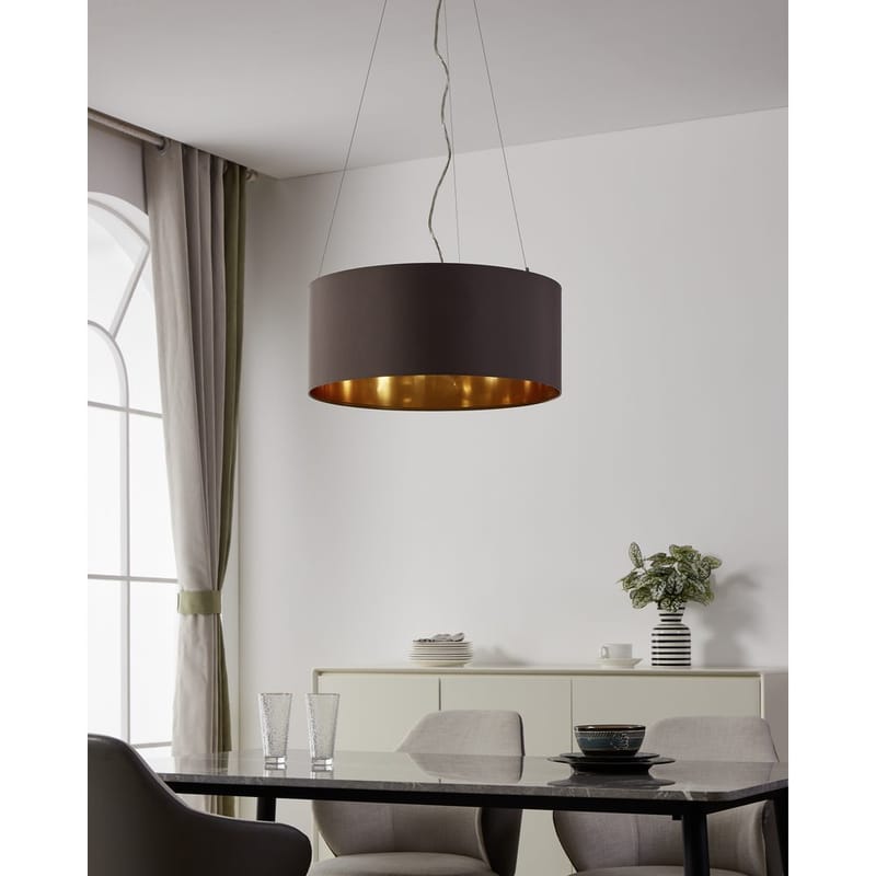 Kattovalaisin Maserlo 3 lampun kanssa - Mattanikkeli/cappuccino - Valaistus - Sisävalaistus & lamput - Ikkunavalaisimet - Ikkunavalaisin riippuva