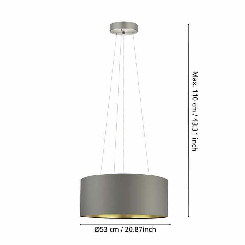 Kattovalaisin Maserlo 3 lampun kanssa - Mattanikkeli/cappuccino - Valaistus - Sisävalaistus & lamput - Ikkunavalaisimet - Ikkunavalaisin riippuva