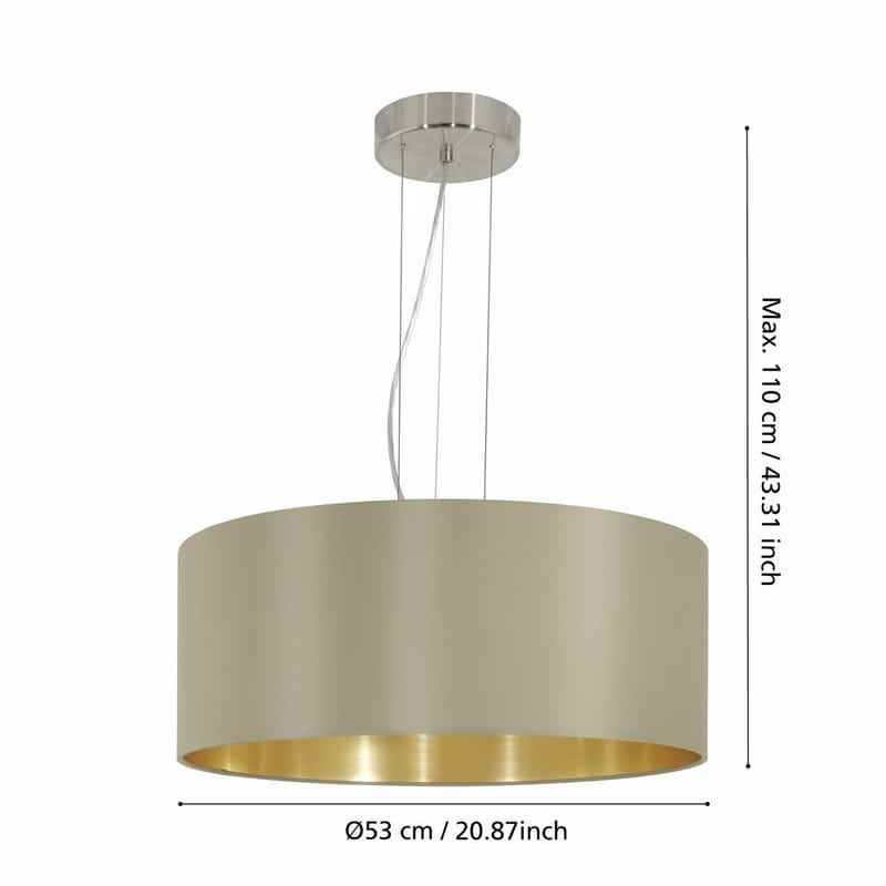 Kattovalaisin Maserlo 3 lampun kanssa - Mattanikkeli/taupe - Valaistus - Sisävalaistus & lamput - Ikkunavalaisimet - Ikkunavalaisin riippuva