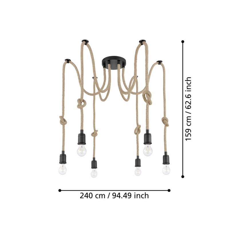 Kattovalaisin Rampside kuudella lampulla - 18 cm - Valaistus - Sisävalaistus & lamput - Ikkunavalaisimet - Ikkunavalaisin riippuva