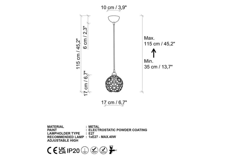 Kattovalaisin Silen Kulta Halkaisija: 17 cm - Halkaisija: 17 cm - Valaistus - Sisävalaistus & lamput - Ikkunavalaisimet - Ikkunavalaisin riippuva