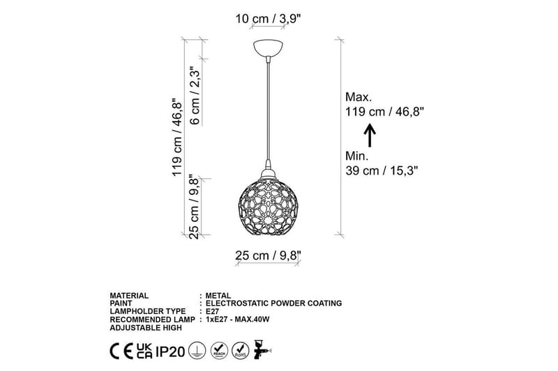 Kattovalaisin Silen Kulta Halkaisija: 25 cm - Halkaisija: 25 cm - Valaistus - Sisävalaistus & lamput - Ikkunavalaisimet - Ikkunavalaisin riippuva