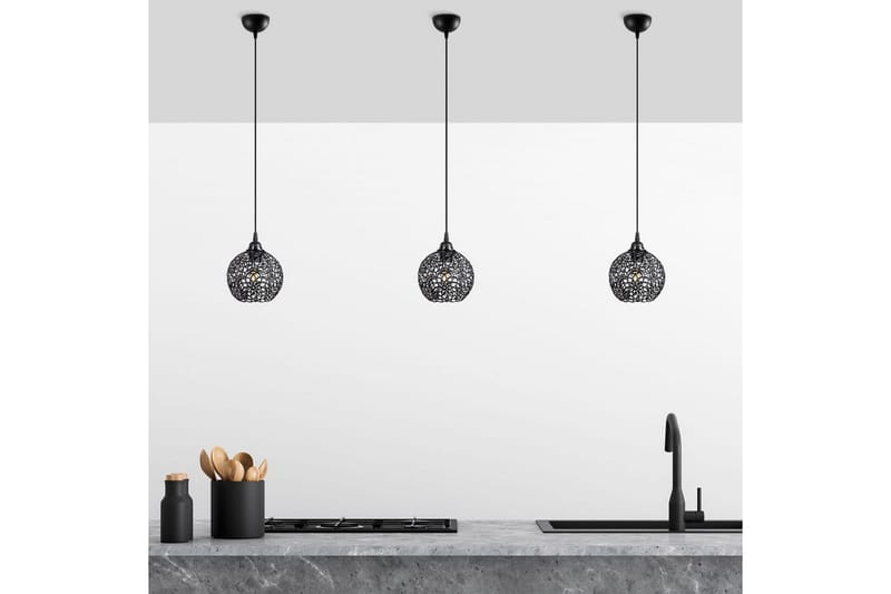 Kattovalaisin Souvik Musta - 17 x 17 x 118 cm - Valaistus - Sisävalaistus & lamput - Ikkunavalaisimet - Ikkunavalaisin riippuva