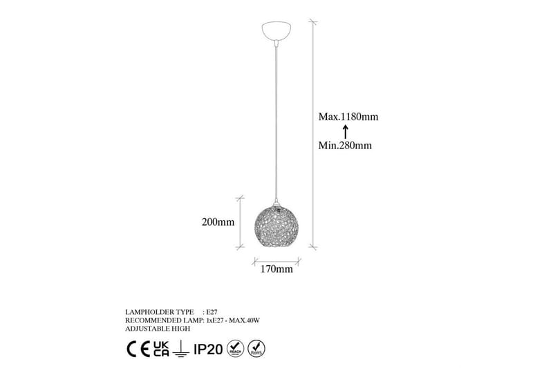 Kattovalaisin Souvik Musta - 17 x 17 x 118 cm - Valaistus - Sisävalaistus & lamput - Ikkunavalaisimet - Ikkunavalaisin riippuva