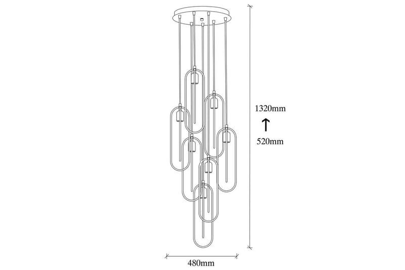 Kattovalaisin Pindor Thre Musta / Kulta - Musta - Valaistus - Sisävalaistus & lamput - Ikkunavalaisimet - Ikkunavalaisin riippuva