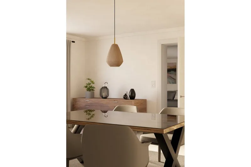 Riippuvalaisin Eglo Caprarola - Beige/Messinki - Valaistus - Sisävalaistus & lamput - Ikkunavalaisimet - Ikkunavalaisin riippuva