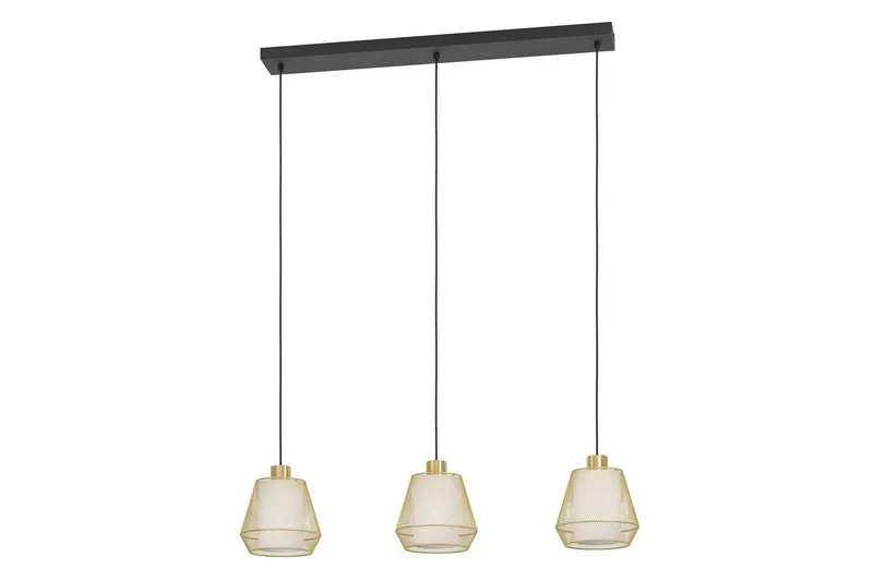 Riippuvalaisin Eglo Ciudadela 3 lampulla, Messinki/Valkoinen/Musta