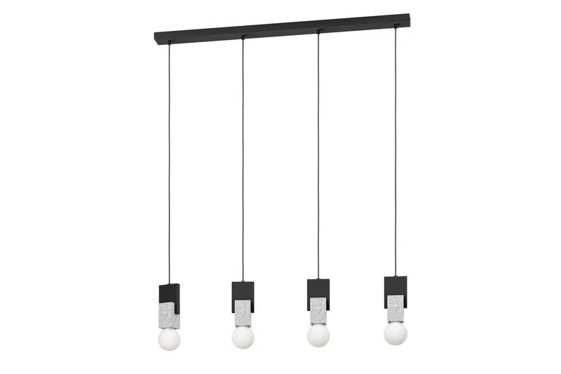 Riippuvalaisin Eglo Lobatia 4 Lamppua, Musta/Harmaa/Valkoinen