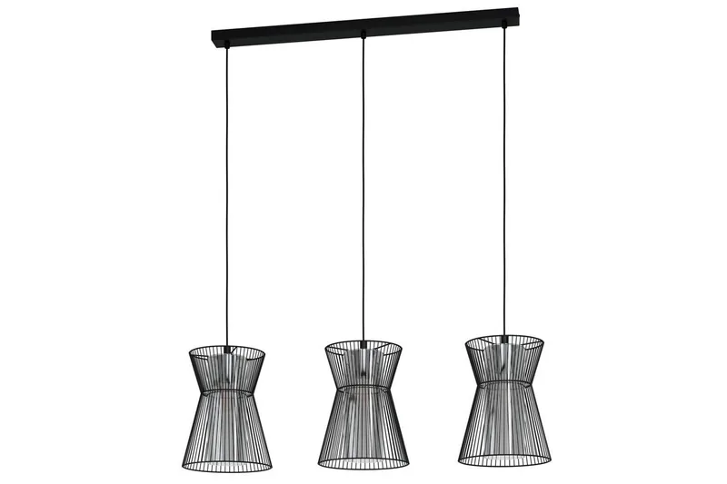 Riippuvalaisin Eglo Maseta 3 lampulla, musta musta-läpinäkyvä, Musta