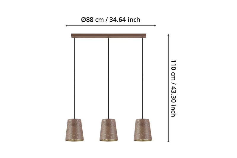 Riippuvalaisin Eglo Segezia kolmella lampulla - Ruskea/Kulta - Valaistus - Sisävalaistus & lamput - Ikkunavalaisimet - Ikkunavalaisin riippuva