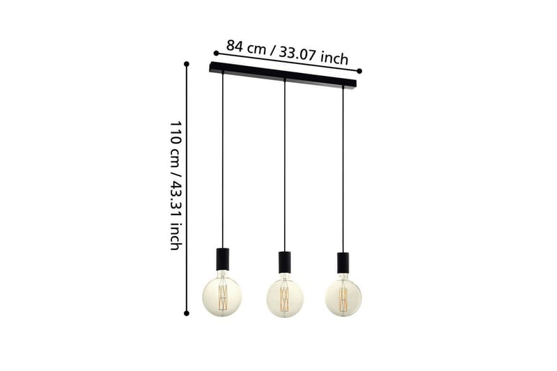 Riippuvalaisin Eglo Pozueta 3 lampulla - Musta - Valaistus - Sisävalaistus & lamput - Ikkunavalaisimet - Ikkunavalaisin riippuva