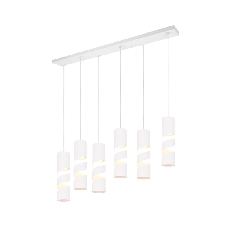 Riippuvalaisin Stream, 6 lamppua, 6-osainen, Mattavalkoinen